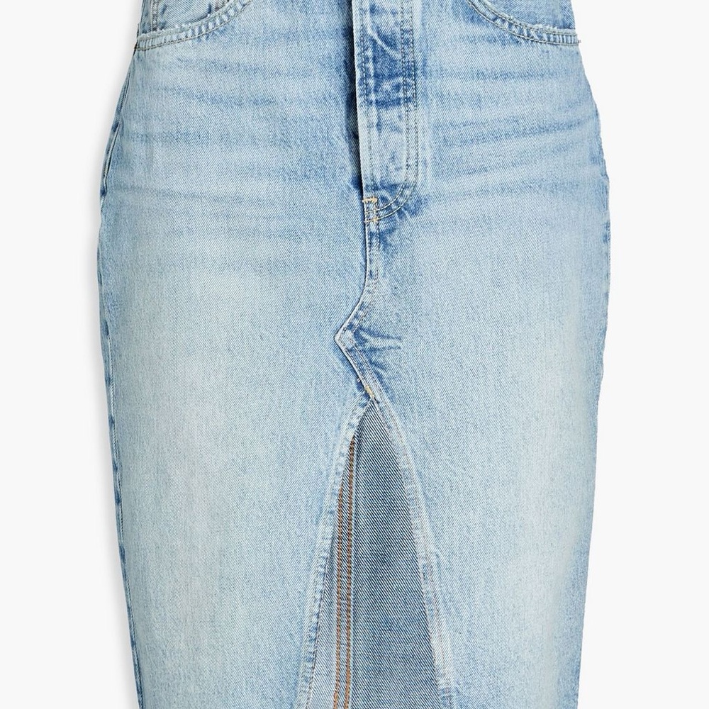 Re/Done Light Blue Denim Pencil Skirt - Picture 5 of 11
